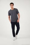 Pamuklu Regular Fit Çizgili Bisiklet Yaka Erkek T Shirt 5904030 LACİVERT