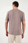 Pamuklu Regular Fit Çizgili Bisiklet Yaka Erkek T Shirt 5904030 KAHVE