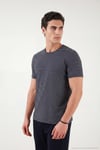 Pamuklu Regular Fit Çizgili Bisiklet Yaka Erkek T Shirt 5904030 LACİVERT