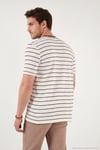 Pamuklu Regular Fit Çizgili Bisiklet Yaka Erkek T Shirt 5904039 KAHVE