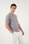 Pamuklu Regular Fit Çizgili Bisiklet Yaka Erkek T Shirt 5904030 AÇIK HAKİ