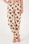 Pamuklu Regular Fit Desenli Bisiklet Yaka Kadın Pijama Takımı 65790784 KAHVE