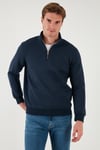 Pamuklu Regular Fit Dik Yaka 2'li Paket Erkek Sweat 59052592S2 Koyu Lacivert-Petrol