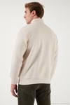 Pamuklu Regular Fit Dik Yaka 2'li Paket Erkek Sweat 59052592S2 Ekru-Kum