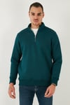 Pamuklu Regular Fit Dik Yaka 2'li Paket Erkek Sweat 59052592S2 PETROL-SİYAH