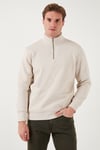 Pamuklu Regular Fit Dik Yaka 2'li Paket Erkek Sweat 59052592S2 Ekru-Kum