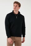 Pamuklu Regular Fit Dik Yaka 2'li Paket Erkek Sweat 59052592S2 İNDİGO-SİYAH