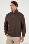 Pamuklu Regular Fit Dik Yaka 2'li Paket Erkek Sweat 59052592S2 Koyu Kahve-Koyu Kahve