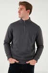 Pamuklu Regular Fit Dik Yaka 2'li Paket Erkek Sweat 59052592S2 ANTRASİT-İNDİGO