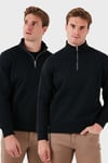 Pamuklu Regular Fit Dik Yaka 2'li Paket Erkek Sweat 59052592S2 SİYAH-SİYAH