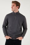 Pamuklu Regular Fit Dik Yaka 2'li Paket Erkek Sweat 59052592S2 KUM-ANTRASİT