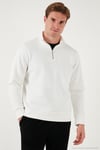 Pamuklu Regular Fit Dik Yaka 2'li Paket Erkek Sweat 59052592S2 Ekru-Antrasit