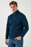Pamuklu Regular Fit Dik Yaka 2'li Paket Erkek Sweat 59052592S2 İNDİGO-KOYU GRİ