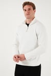 Pamuklu Regular Fit Dik Yaka 2'li Paket Erkek Sweat 59052592S2 Ekru-Koyu Lacivert