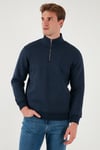 Pamuklu Regular Fit Dik Yaka 2'li Paket Erkek Sweat 59052592S2 Ekru-Koyu Lacivert