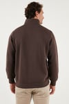 Pamuklu Regular Fit Dik Yaka 2'li Paket Erkek Sweat 59052592S2 Koyu Kahve-Koyu Kahve