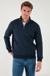 Pamuklu Regular Fit Dik Yaka 2'li Paket Erkek Sweat 59052592S2 Koyu Lacivert-Petrol