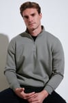 Pamuklu Regular Fit Dik Yaka 2'li Paket Erkek Sweat 59052592S2 Açık Haki-İndigo