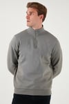 Pamuklu Regular Fit Dik Yaka 2'li Paket Erkek Sweat 59052592S2 Açık Haki-Koyu Gri