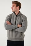 Pamuklu Regular Fit Dik Yaka 2'li Paket Erkek Sweat 59052592S2 Siyah-Açık Haki
