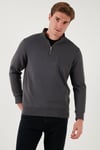 Pamuklu Regular Fit Dik Yaka 2'li Paket Erkek Sweat 59052592S2 Antrasit-Antrasit