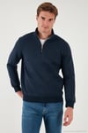 Pamuklu Regular Fit Dik Yaka 2'li Paket Erkek Sweat 59052592S2 Koyu Lacivert-İndigo