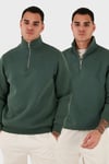 Pamuklu Regular Fit Dik Yaka 2'li Paket Erkek Sweat 59052592S2 Nefti-Nefti