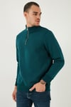 Pamuklu Regular Fit Dik Yaka 2'li Paket Erkek Sweat 59052592S2 Ekru-Petrol