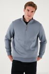 Pamuklu Regular Fit Dik Yaka 2'li Paket Erkek Sweat 59052592S2 Koyu Gri-Petrol