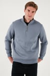 Pamuklu Regular Fit Dik Yaka 2'li Paket Erkek Sweat 59052592S2 İNDİGO-KOYU GRİ