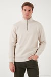 Pamuklu Regular Fit Dik Yaka 2'li Paket Erkek Sweat 59052592S2 Ekru-Kum