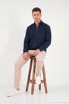 Pamuklu Regular Fit Dik Yaka Cepli Erkek Hırka 5905891 İNDİGO