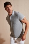 Pamuklu Regular Fit Düğmeli 2'li Paket Erkek Polo Yaka T Shirt 5902118S2 Gri Melanj-Gri Melanj
