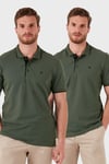 Pamuklu Regular Fit Düğmeli 2'li Paket Erkek Polo Yaka T Shirt 5902118S2 Haki-Haki