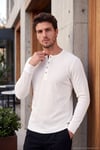 Pamuklu Regular Fit Düğmeli Bisiklet Yaka Erkek Sweat 5905852 EKRU