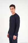 Pamuklu Regular Fit Düğmeli Bisiklet Yaka Erkek Sweat 5905852 LACİVERT