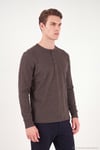 Pamuklu Regular Fit Düğmeli Bisiklet Yaka Erkek Sweat 5905852 KAHVE