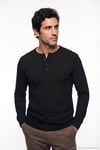 Pamuklu Regular Fit Düğmeli Bisiklet Yaka Erkek Sweat 5905852 SİYAH