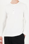 Pamuklu Regular Fit Düğmeli Bisiklet Yaka Erkek Sweat 5905852 EKRU