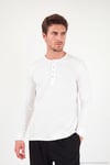 Pamuklu Regular Fit Düğmeli Bisiklet Yaka Erkek Sweat 5905852 EKRU