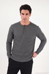 Pamuklu Regular Fit Düğmeli Bisiklet Yaka Erkek Sweat 5905852 ANTRASİT