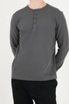 Pamuklu Regular Fit Düğmeli Bisiklet Yaka Erkek Sweat 5905852 ANTRASİT