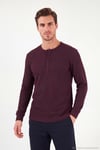 Pamuklu Regular Fit Düğmeli Bisiklet Yaka Erkek Sweat 5905852 VİŞNE