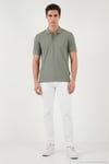 Pamuklu Regular Fit Düğmeli Erkek Polo Yaka T Shirt 5902127 AÇIK YEŞİL