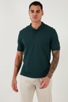 Pamuklu Regular Fit Düğmeli Erkek Polo Yaka T Shirt 5902127 YEŞİL