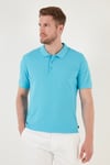 Pamuklu Regular Fit Düğmeli Erkek Polo Yaka T Shirt 5902127 TURKUAZ