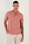 Pamuklu Regular Fit Düğmeli Erkek Polo Yaka T Shirt 5902127 GÜL