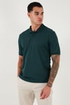 Pamuklu Regular Fit Düğmeli Erkek Polo Yaka T Shirt 5902127 YEŞİL
