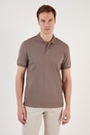 Pamuklu Regular Fit Düğmeli Erkek Polo Yaka T Shirt 5902739 VİZON