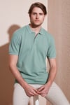 Pamuklu Regular Fit Düğmeli Erkek Polo Yaka T Shirt 5902127 ELMA YEŞİLİ